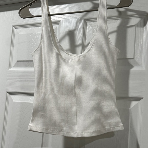 White Ribbed Tank Top - Picture 4 of 4